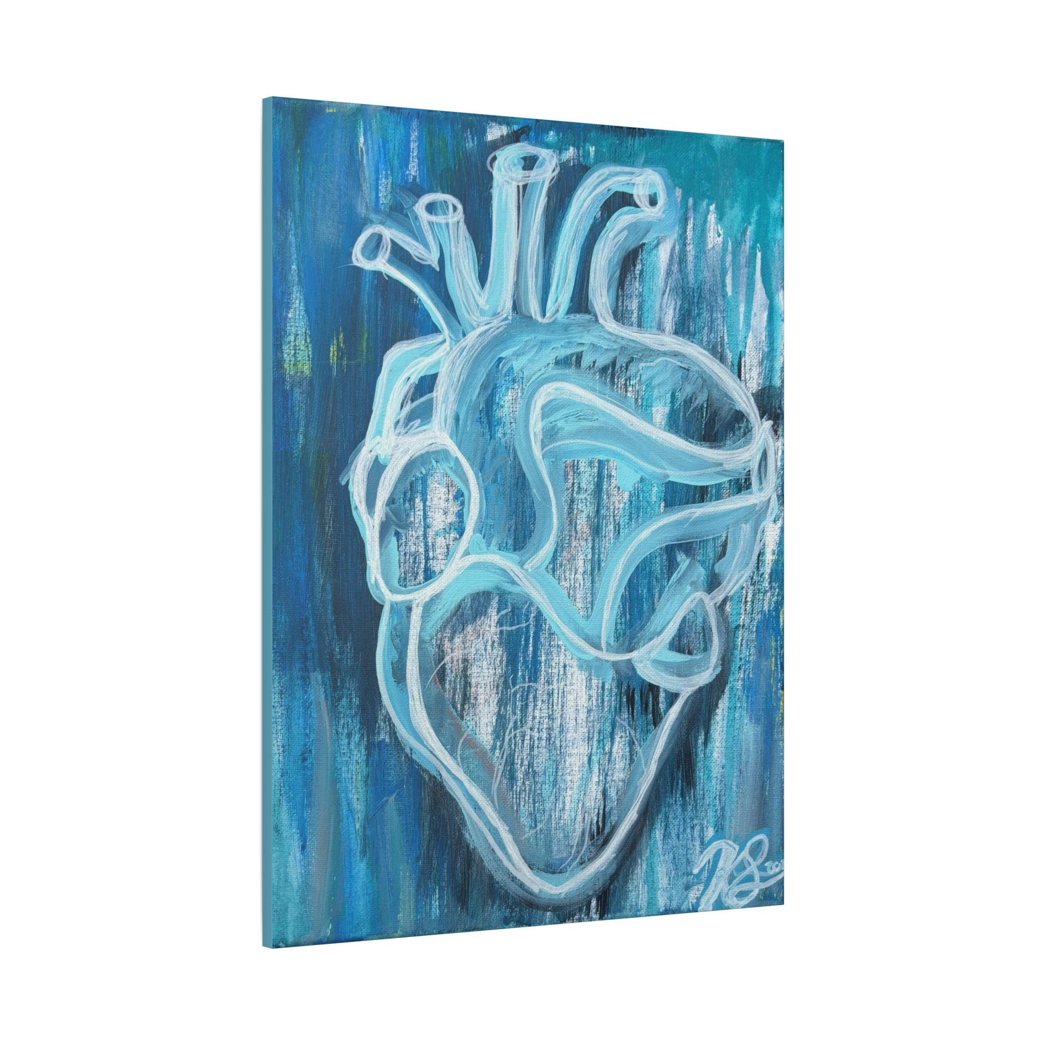 Canvas Wall Art - Blue Heart Design