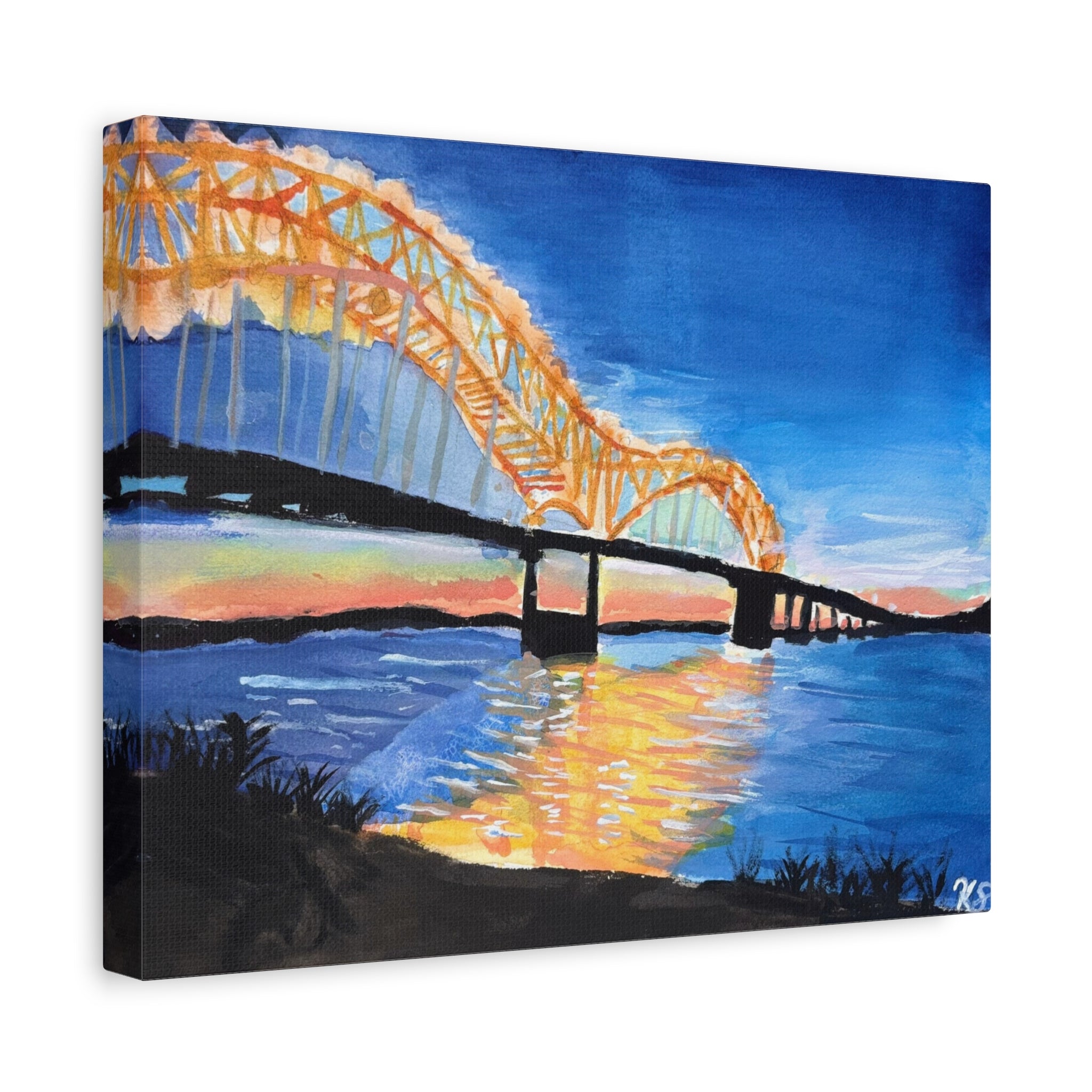 Memphis at Sunset Matte Canvas Print — Stretched Wall Art