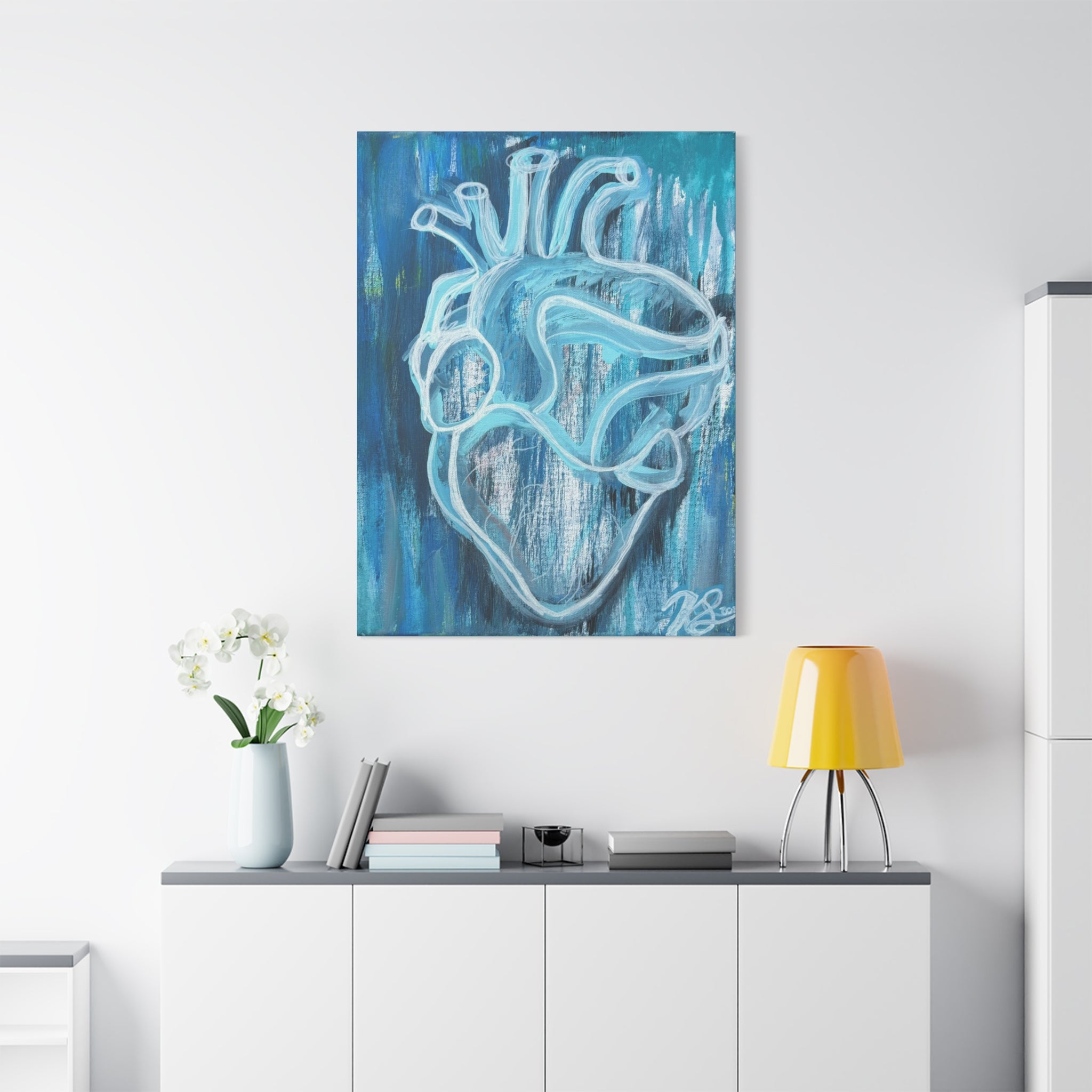 Canvas Wall Art - Blue Heart Design