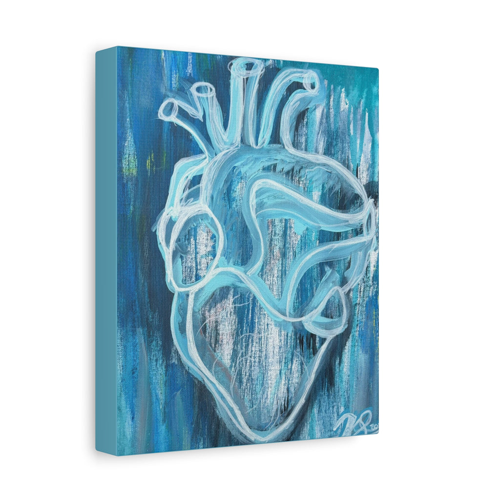 Canvas Wall Art - Blue Heart Design