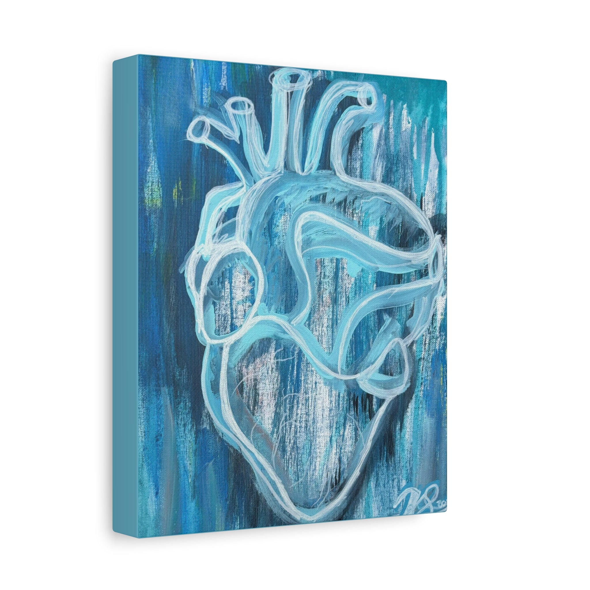 Canvas Wall Art - Blue Heart Design