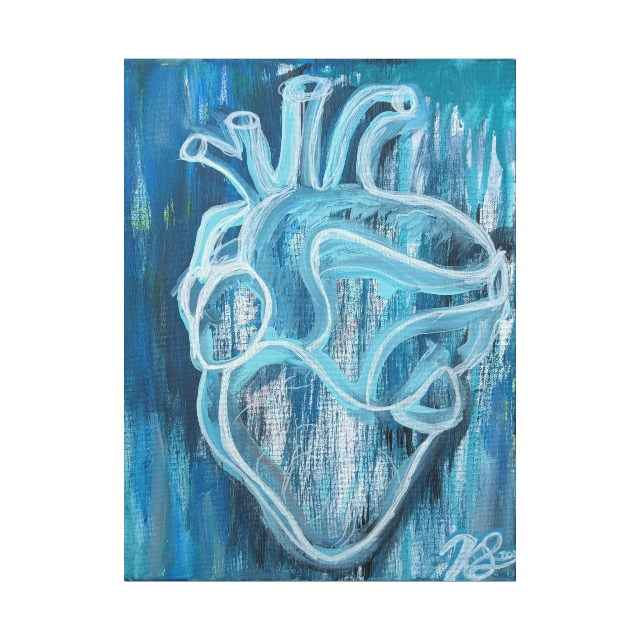 Canvas Wall Art - Blue Heart Design