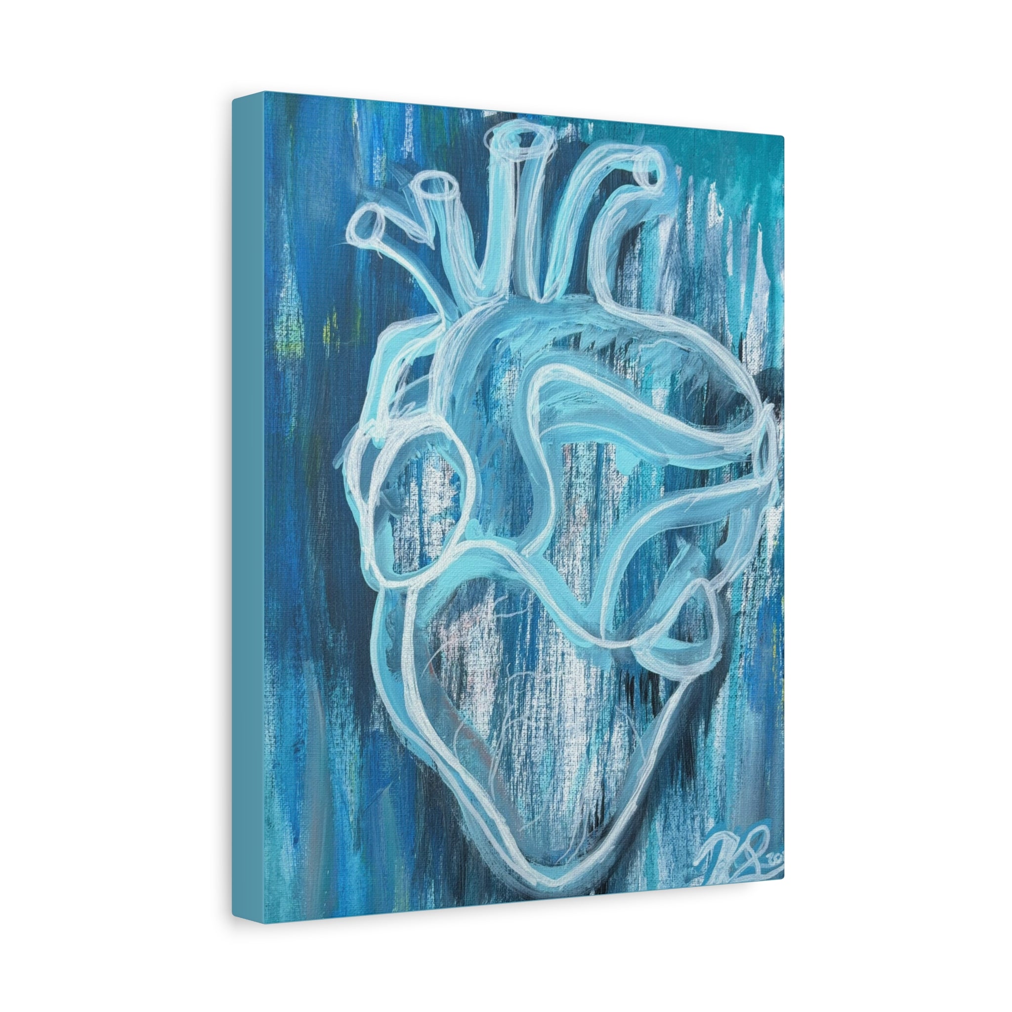 Canvas Wall Art - Blue Heart Design