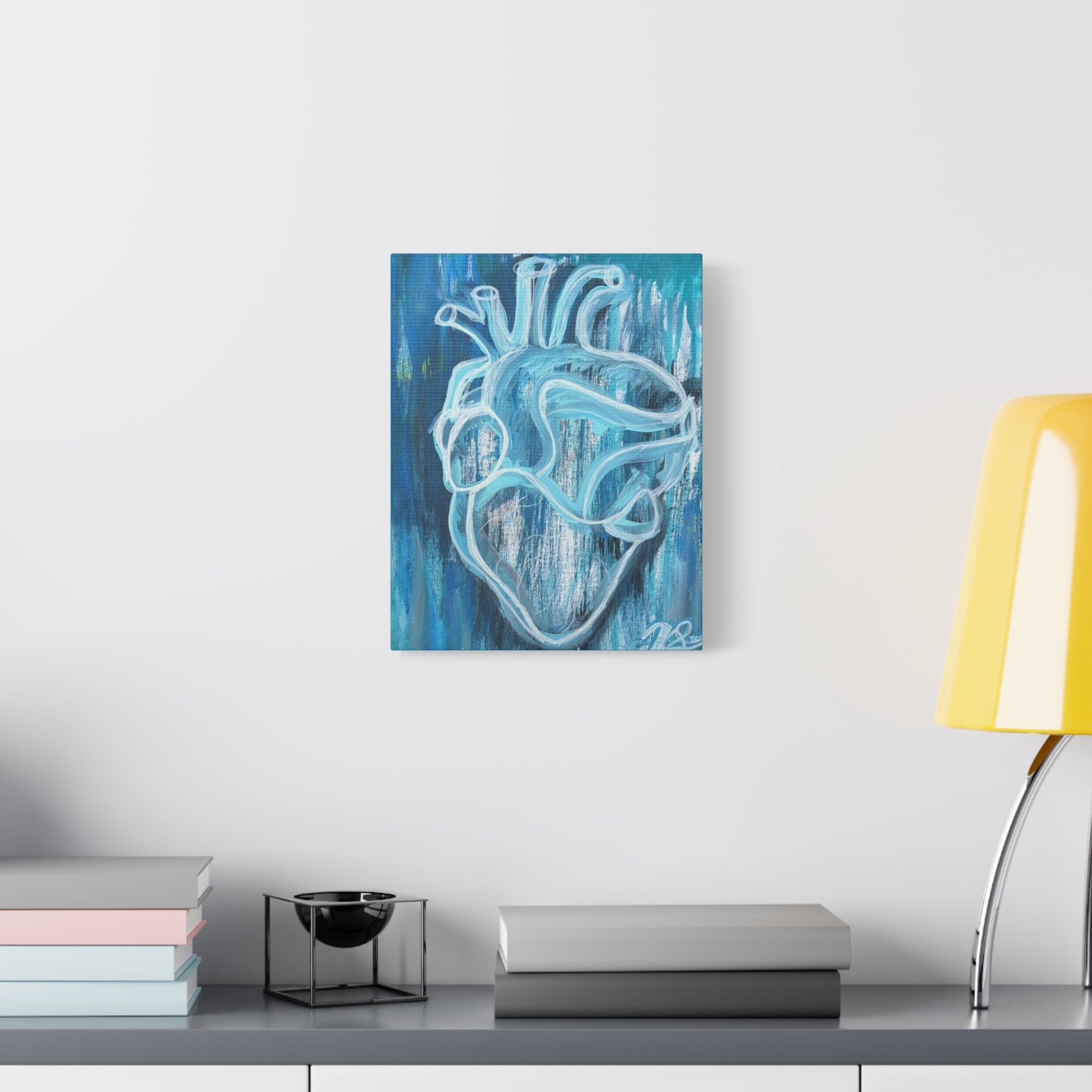 Canvas Wall Art - Blue Heart Design