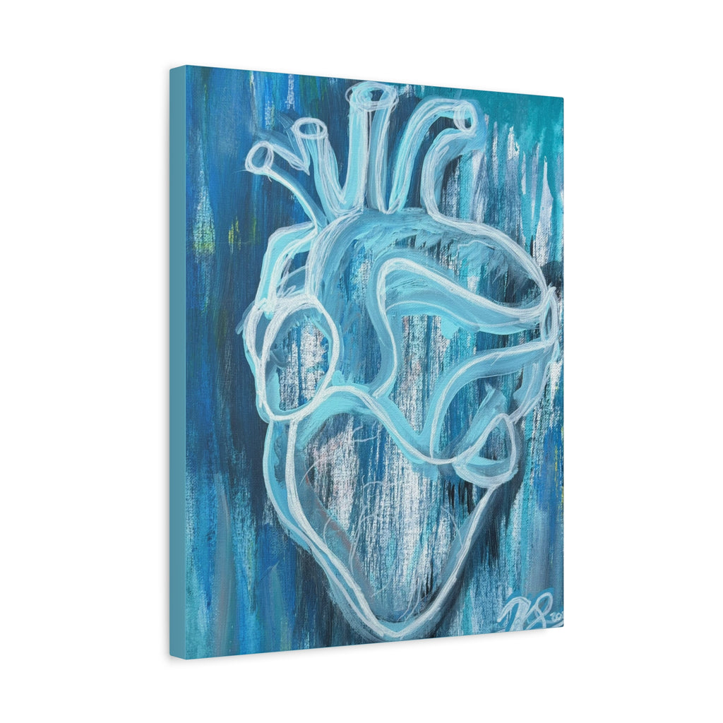 Canvas Wall Art - Blue Heart Design