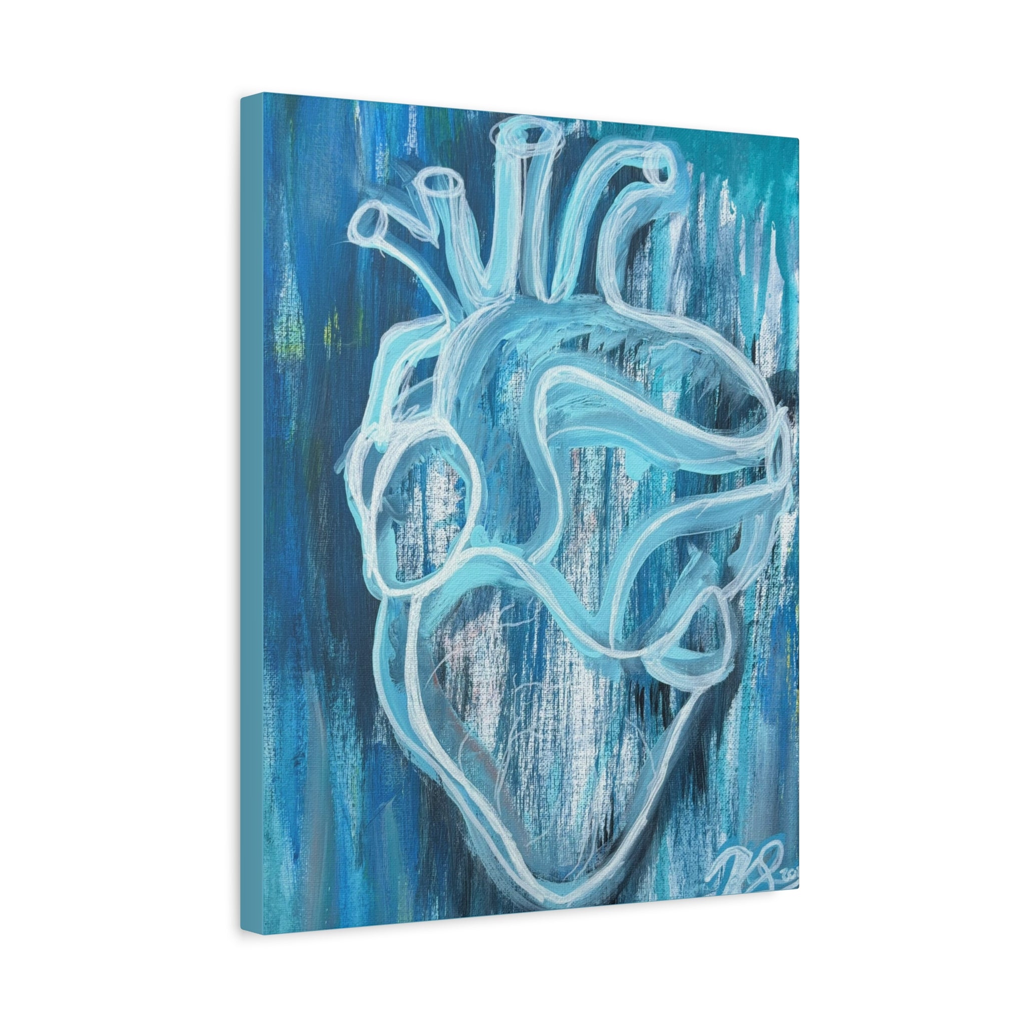 Canvas Wall Art - Blue Heart Design