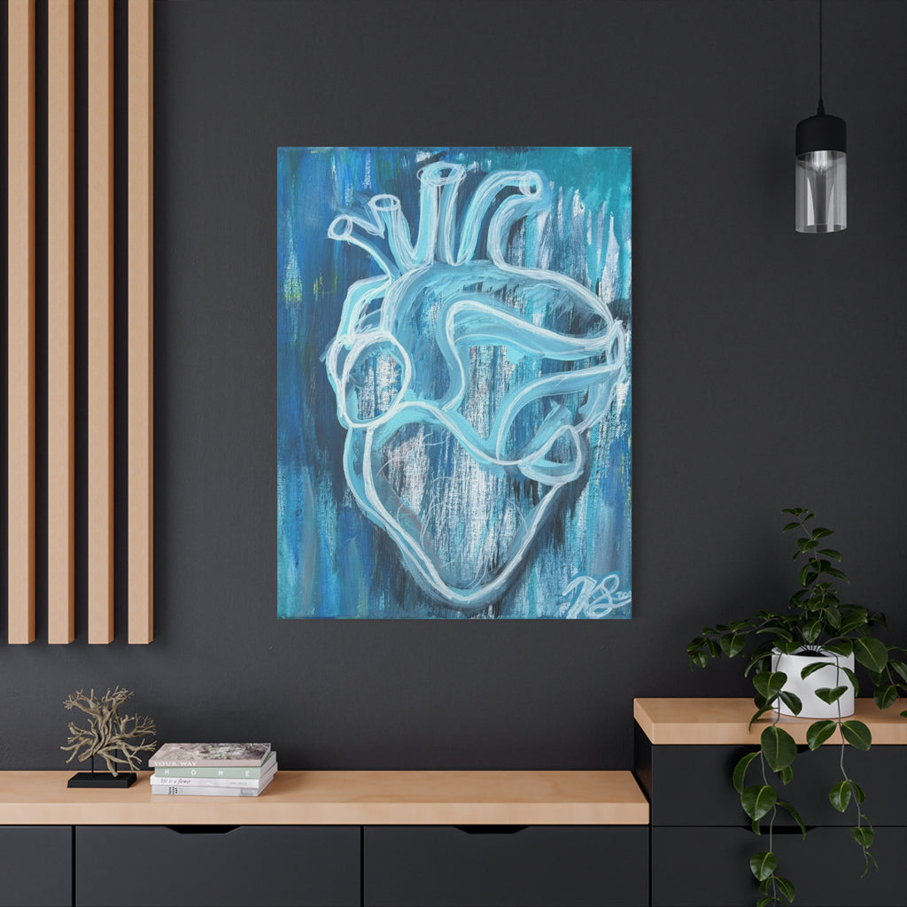 Canvas Wall Art - Blue Heart Design