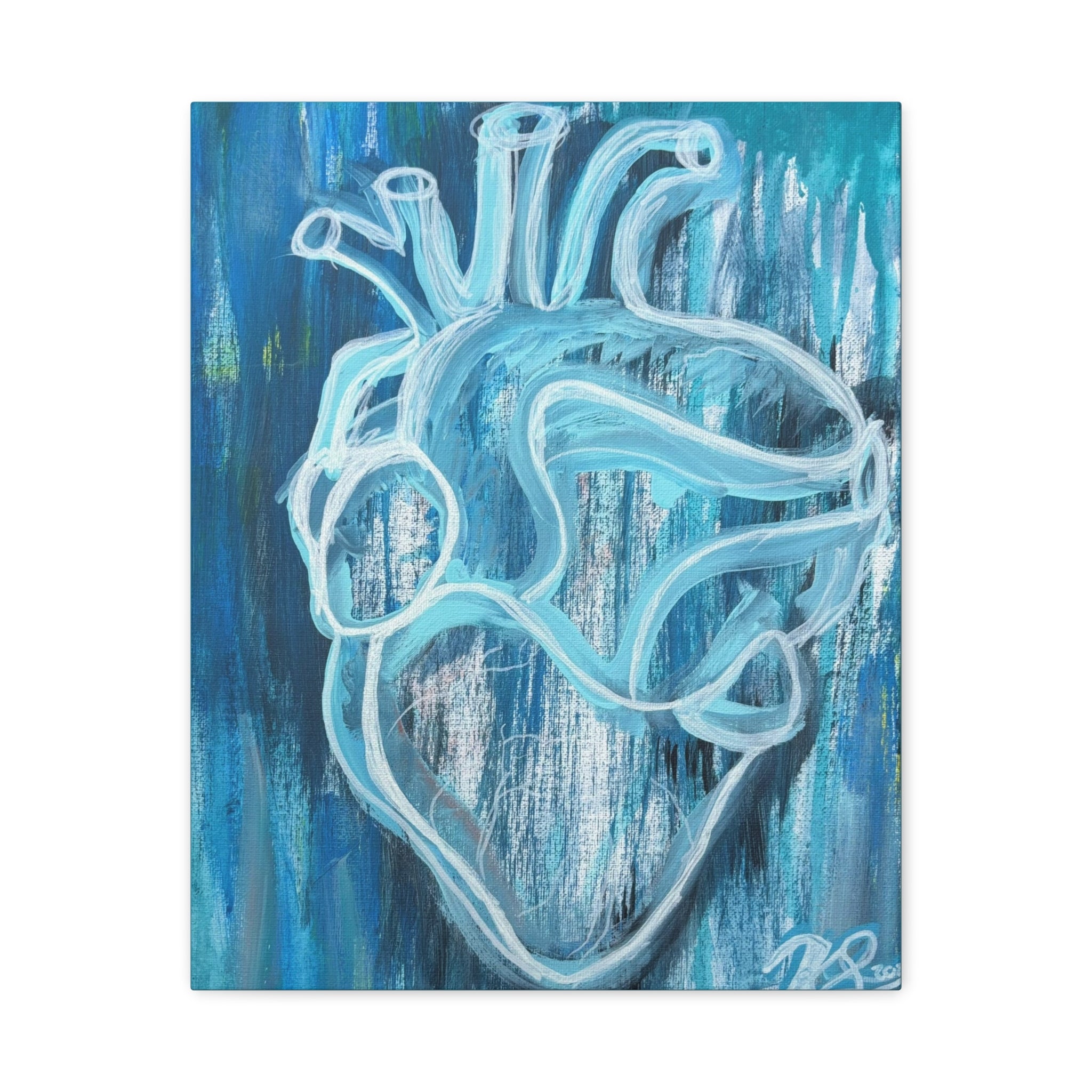 Canvas Wall Art - Blue Heart Design