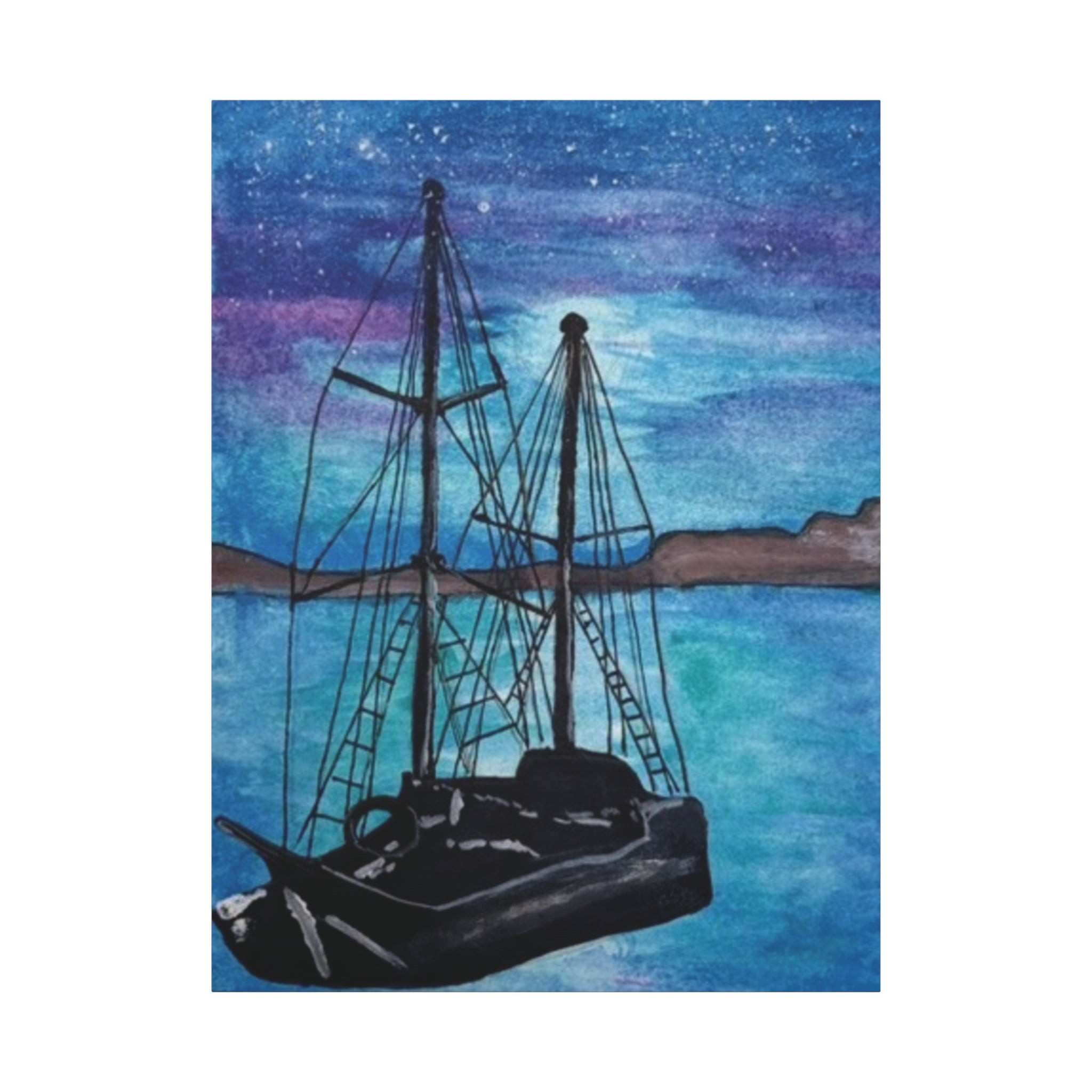 Sailboat Silhouette Matte Canvas