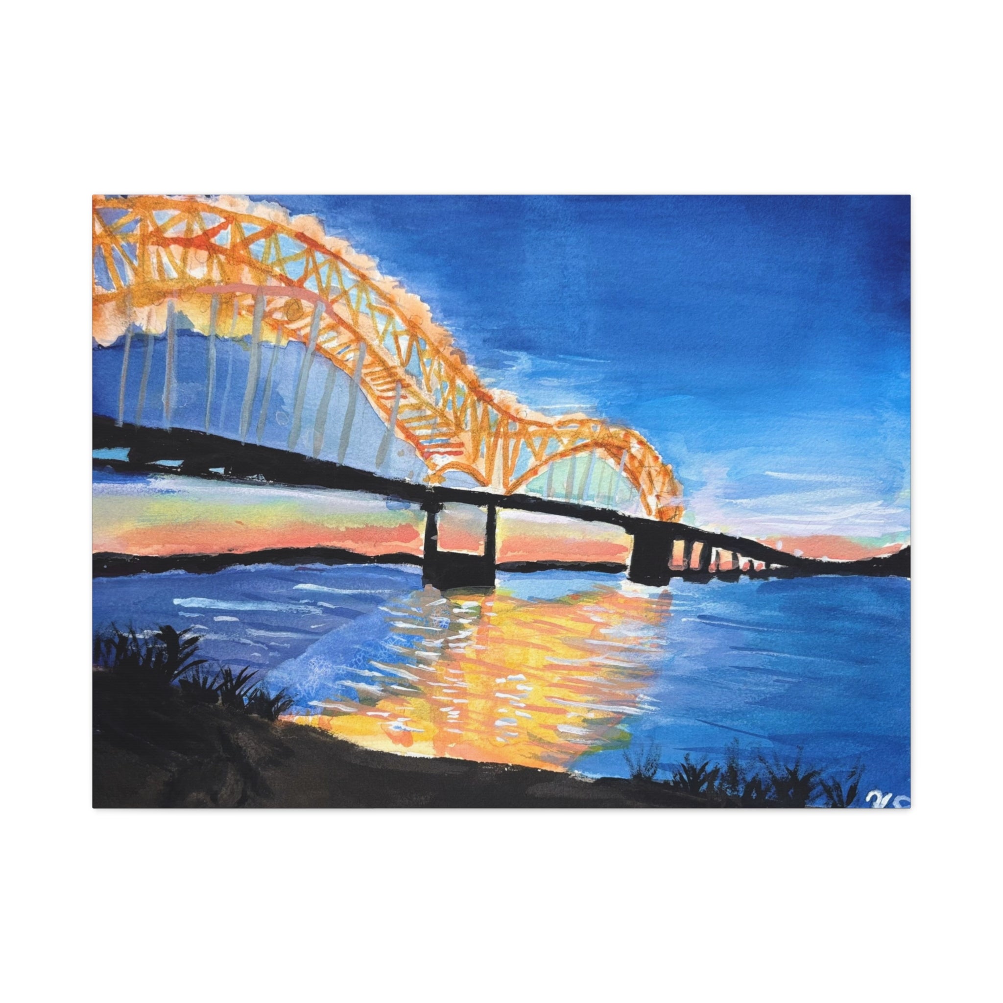 Memphis at Sunset Matte Canvas Print — Stretched Wall Art