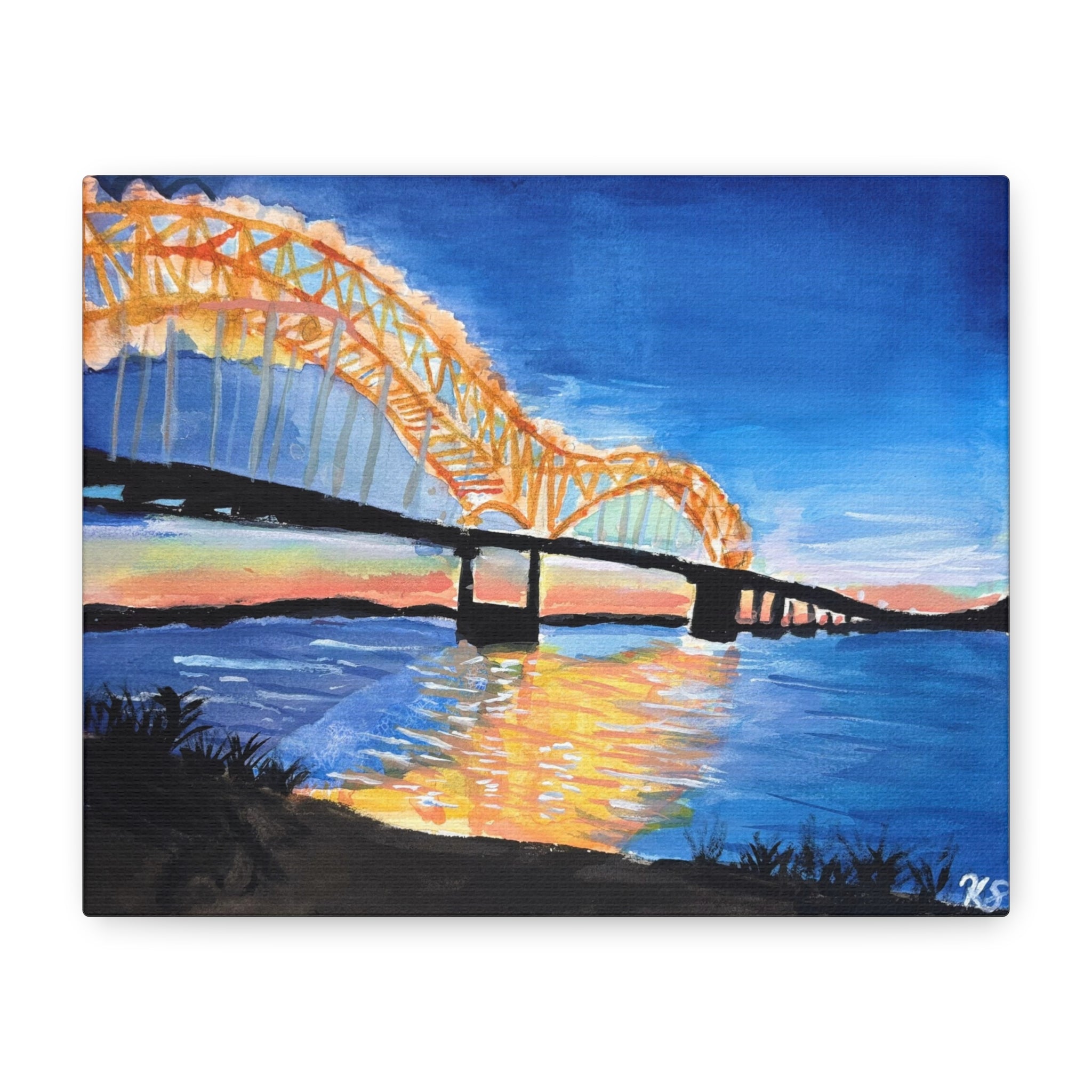 Memphis at Sunset Matte Canvas Print — Stretched Wall Art
