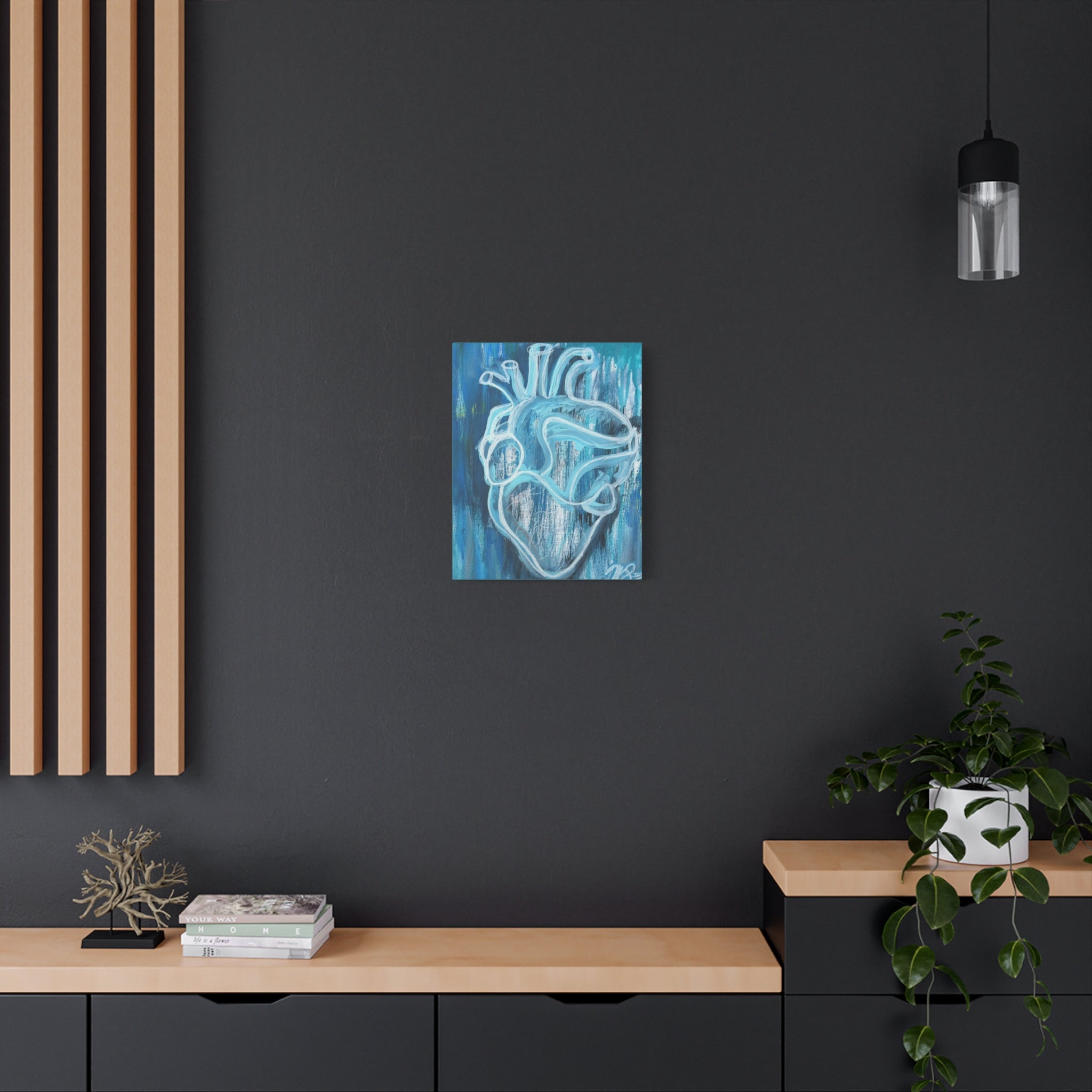 Canvas Wall Art - Blue Heart Design