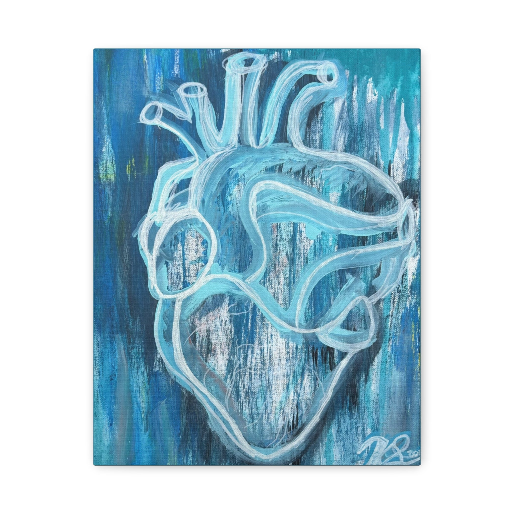 Canvas Wall Art - Blue Heart Design