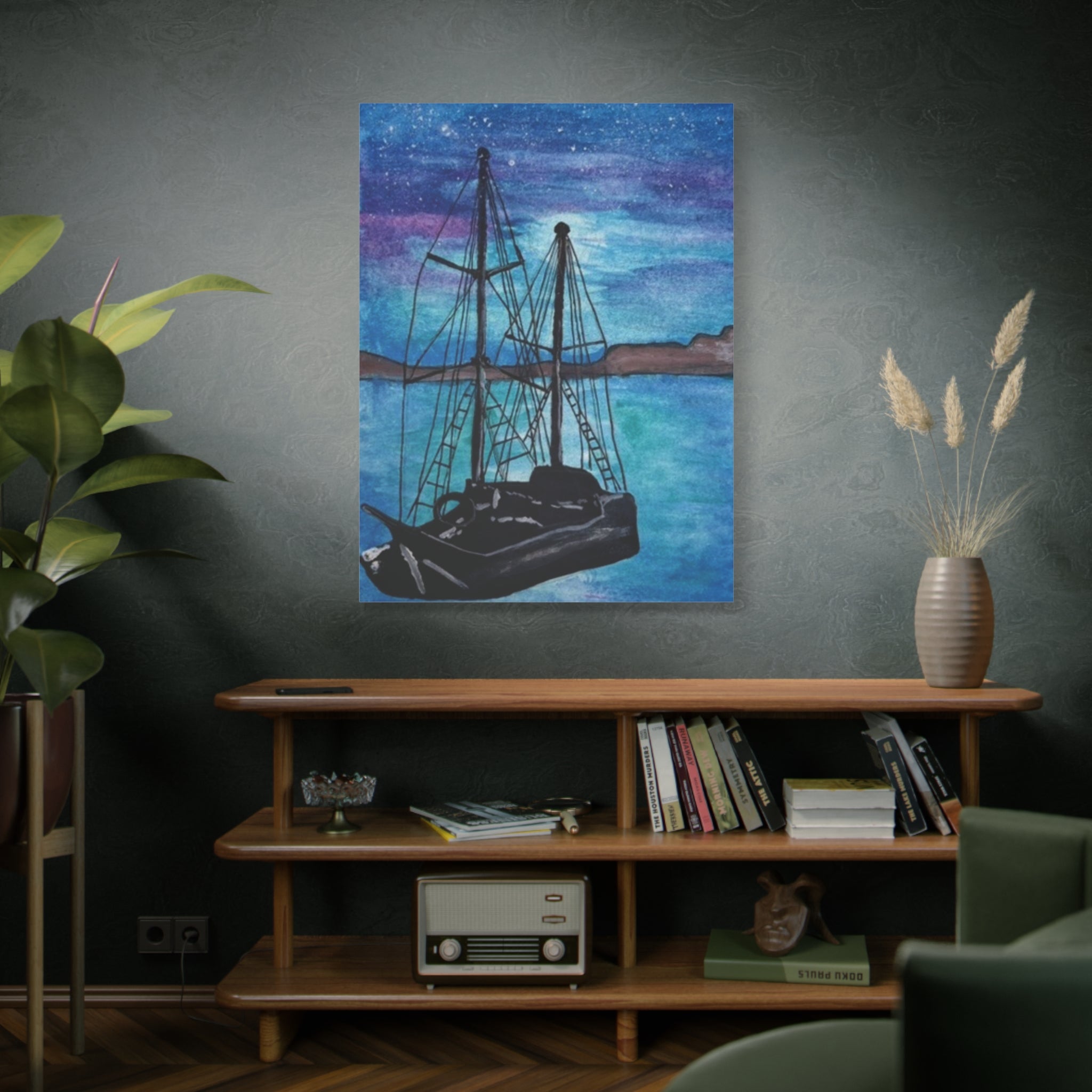 Sailboat Silhouette Matte Canvas