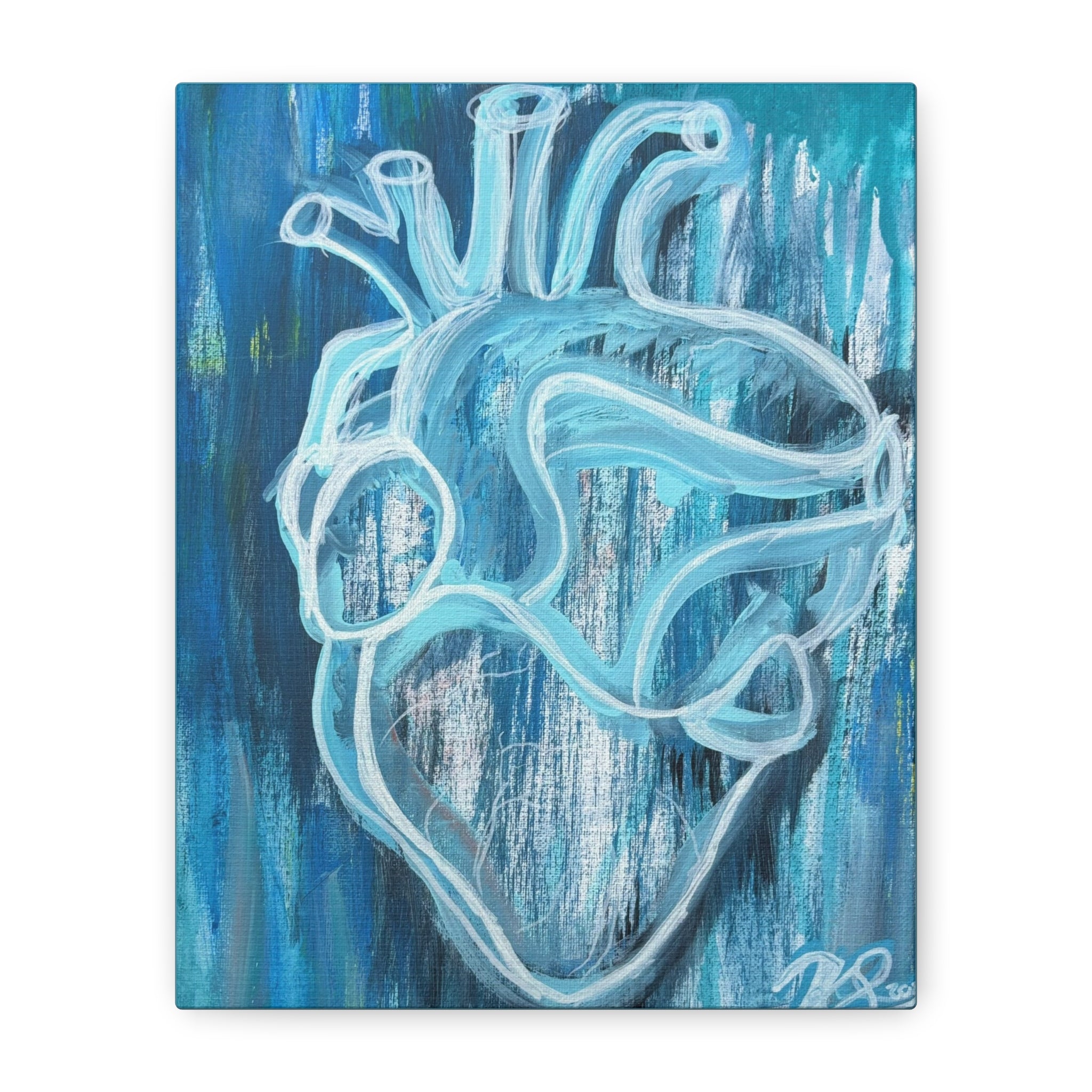Canvas Wall Art - Blue Heart Design
