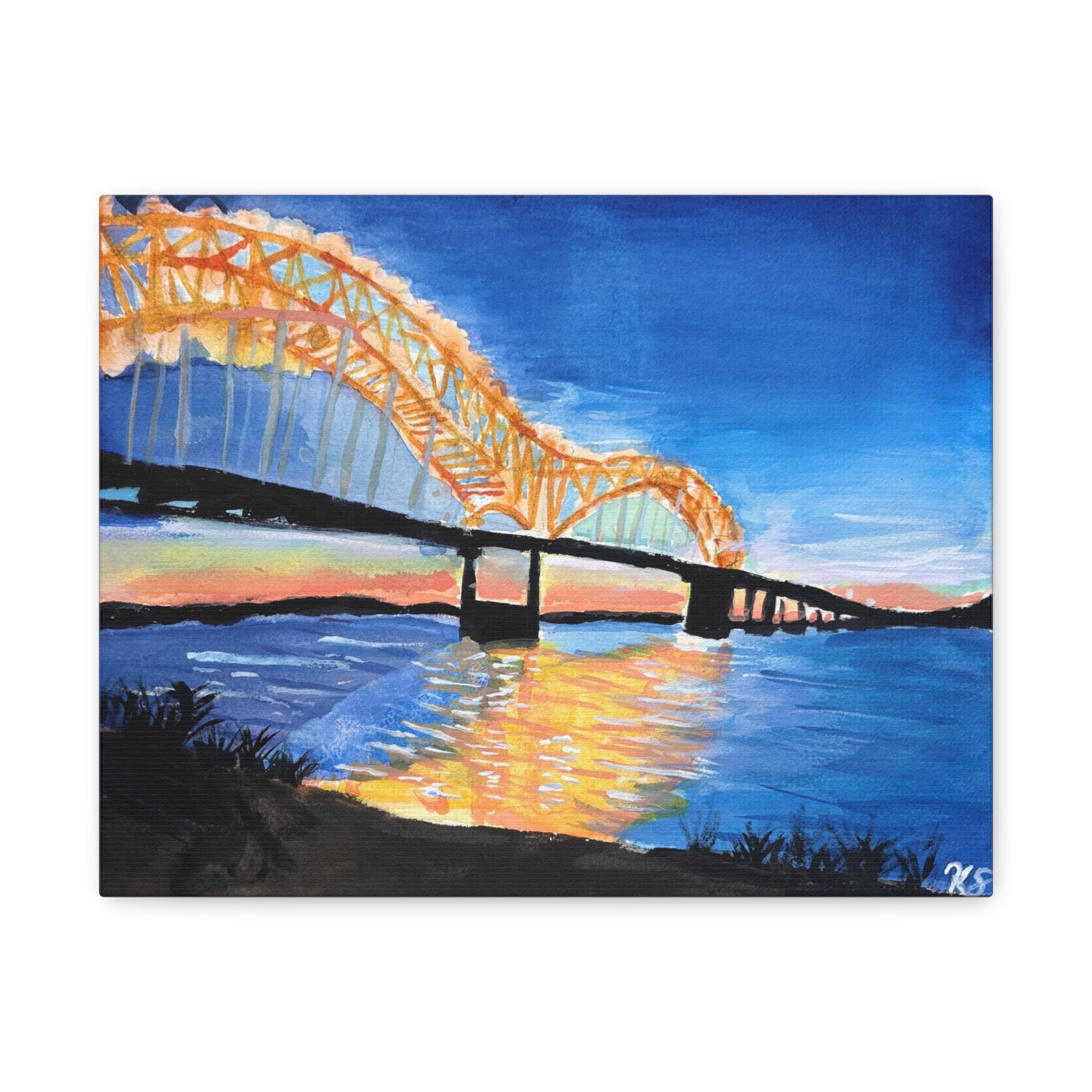 Memphis at Sunset Matte Canvas Print — Stretched Wall Art